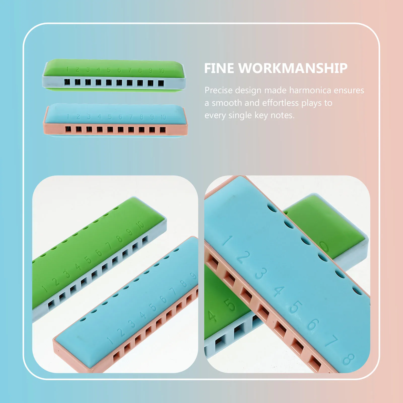 

10-hole Harmonica Resin Aluminum Musical Instrument Copper 20 Tones Compact Lightweight Musical Instrument Toy Gifts
