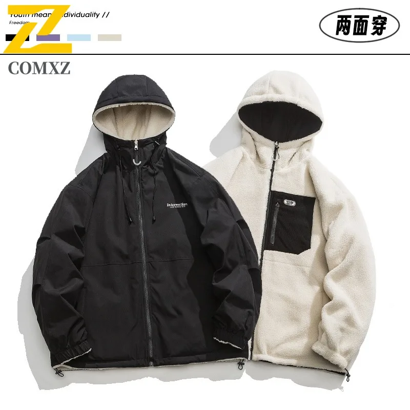 سترة COMXZ كلاسيكية مبطنة بغطاء للرأس للتزلج في الهواء الطلق سترة سميكة دافئة للسفر والترفيه ملابس شتوية جديدة خفيفة الوزن