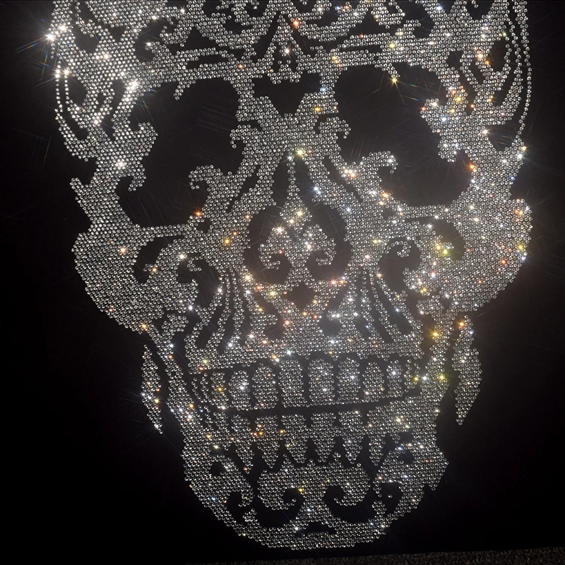 Floral Skull Rhinestone Transf - Hotfix Rhinestone Sheet recension och pris