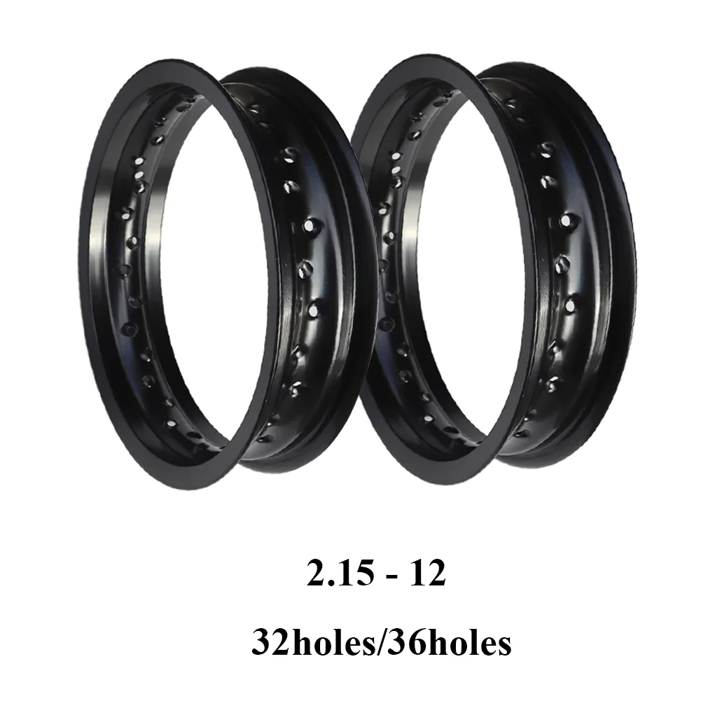 12 inch 2.15-12 Aluminum Alloy Rims Motocross 32/36 Spoke Holes Wheel Hub Circle Ring 2.15x12 for Motorcycle Dirt Bike Pit Bike