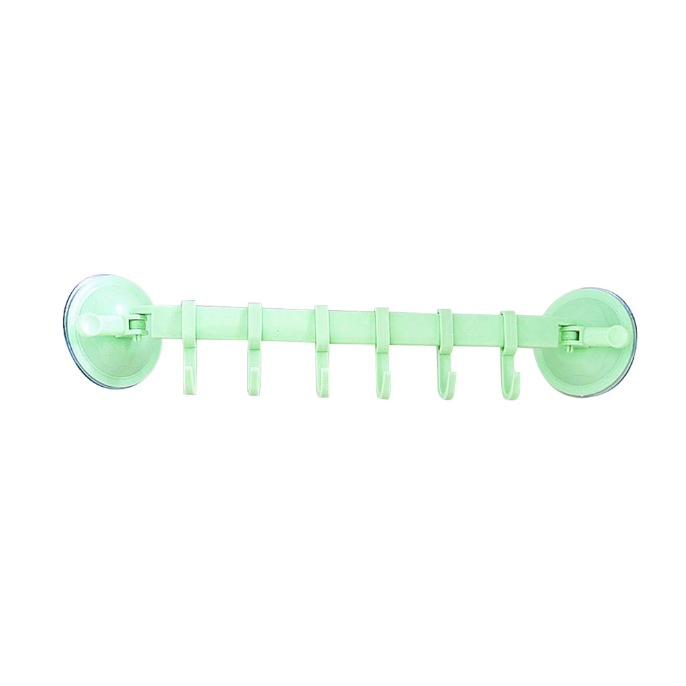 

6 Hooks Suction Cup Hanger Adjustable Wall Mounts Nail Free Strong Adhesion Clothes Towel Holder Smooth Surface Tile Glass