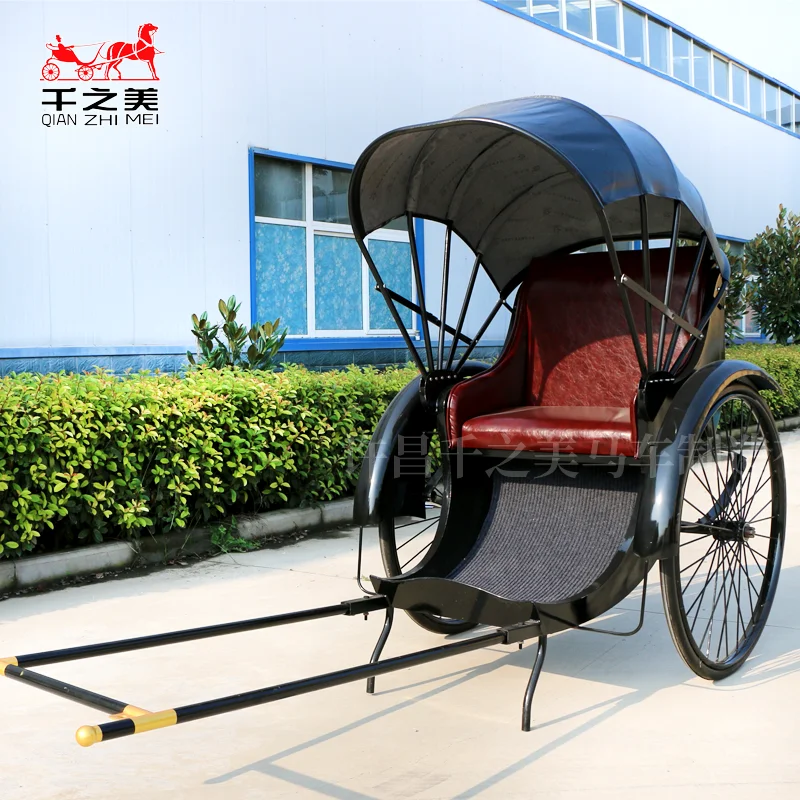 Qianzhimei Luxury Classic Rickshaw Old-fashioned Rickshaw Carriage New 2-wheeled 2-seater Two-wheeled Rickshaw
