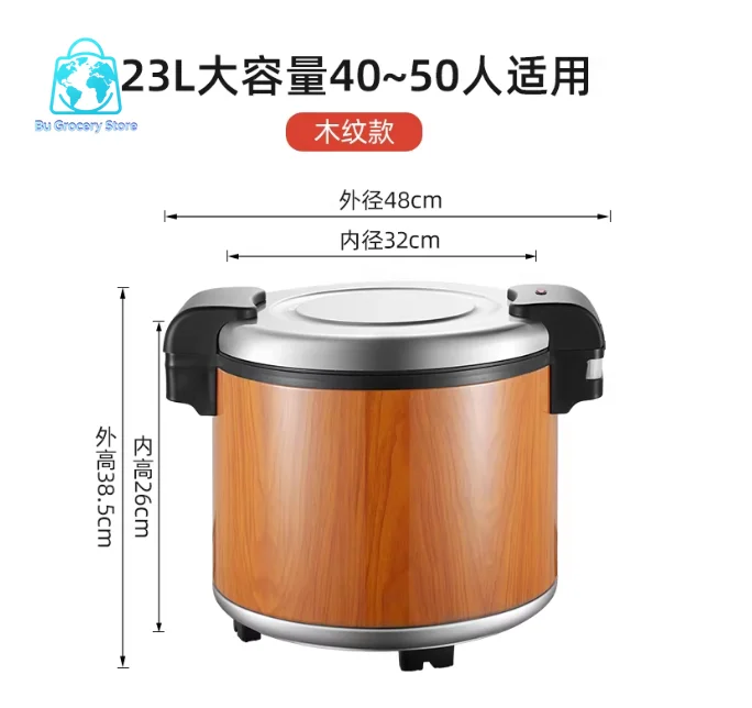 Commercial Rice Warmer Large Capacity Stainless Steel Heated Bain Marie Buffet Server for Canteen