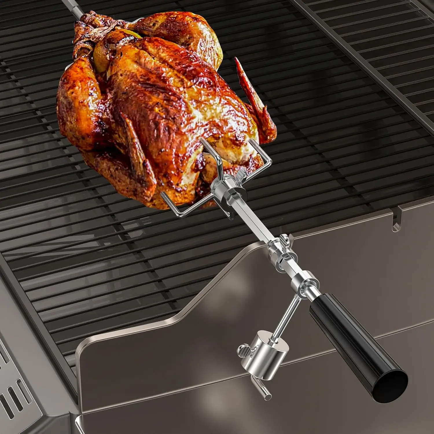 1 زوج المشواة شوك اللحوم عدة الفولاذ المقاوم للصدأ يبصقون مكافحة التوازن جلبة شواء شواء استبدال عرافة مربع قضيب في الهواء الطلق Cookin #2