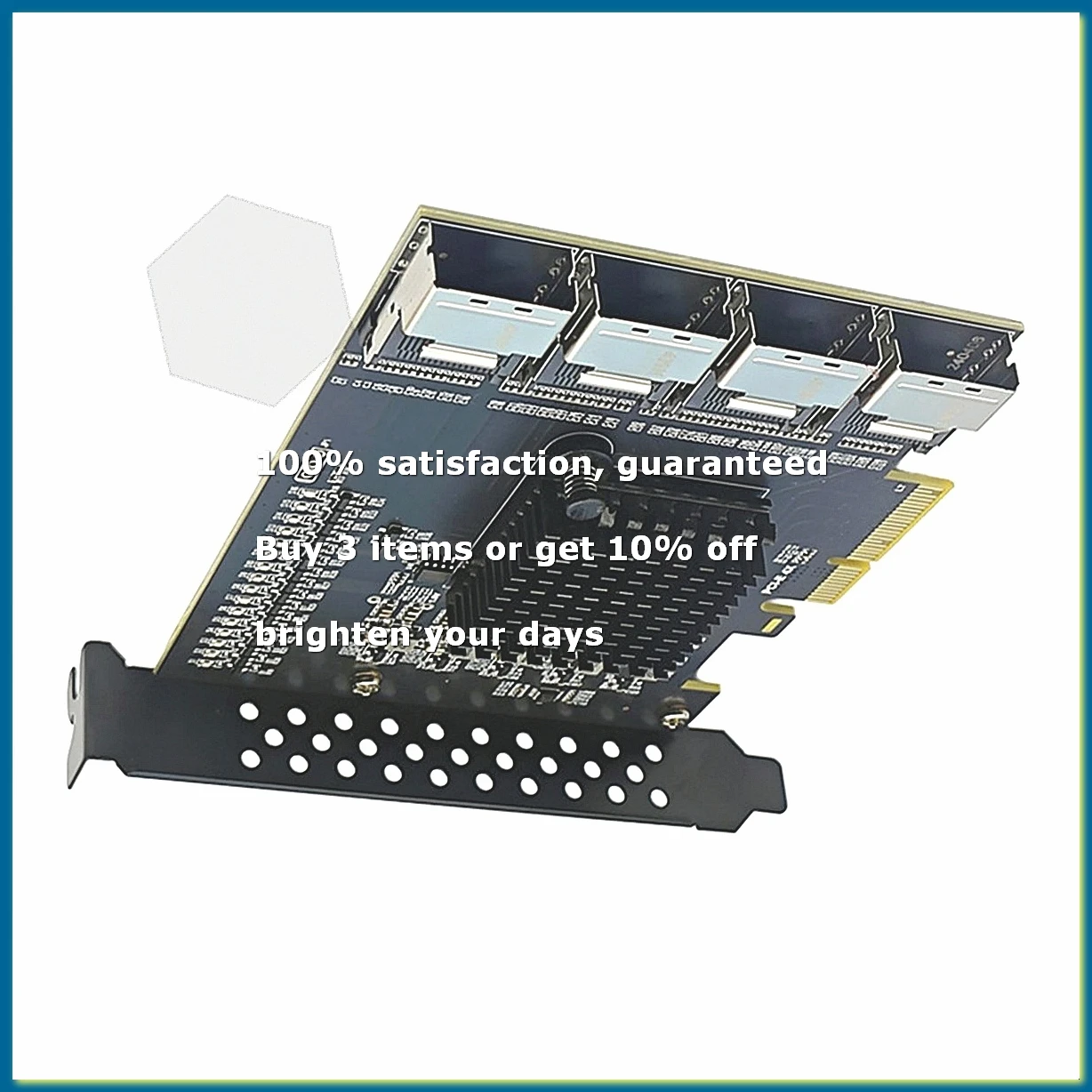 SATA PCIe Adapter 4 Ports SFF-8087 to 16-Port SATA3.0 Expansion Card SATA3.0 Controller for Win10/11/2003/Linux