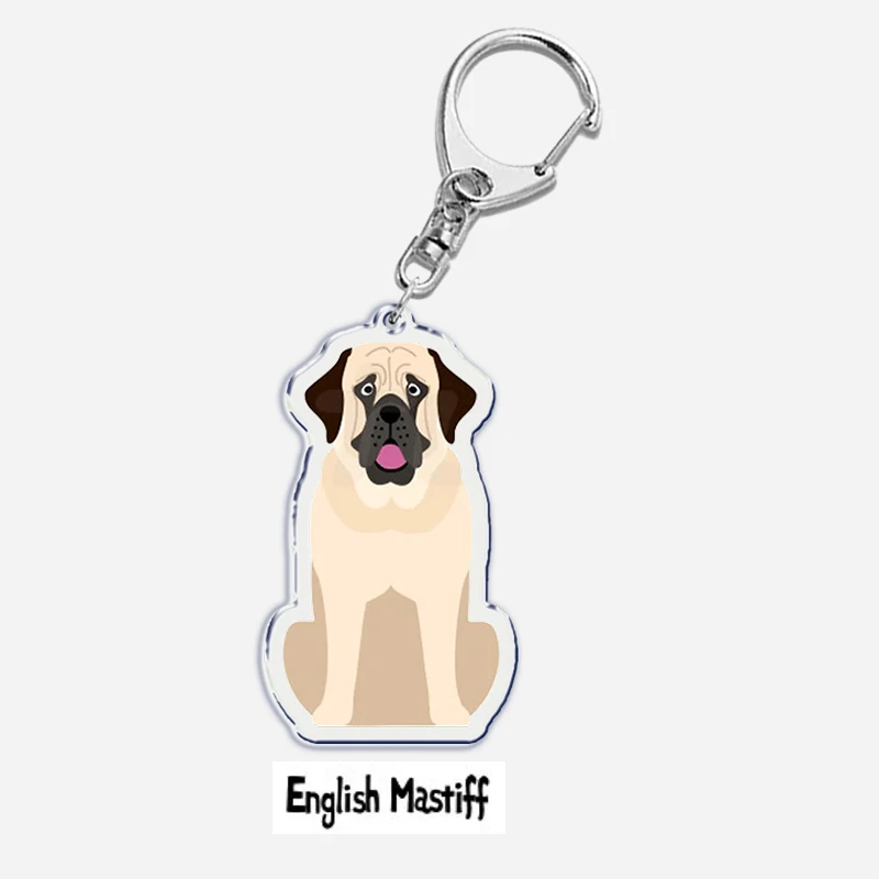 Cute Dog Bulldog Pug Dachshund Key Chain Keychains Ring for Accessories Bag Pendant Keyring Jewelry Pet Souvenir Friends Gifts