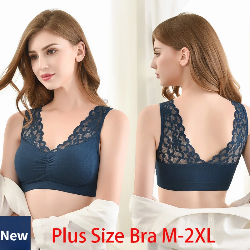 Sexy Lace Bras For Women Plus Size XL XXL Bralette Seamless Underwear Free Wire Push Up Bra With Pad Chest Wrap Gym Top Bras