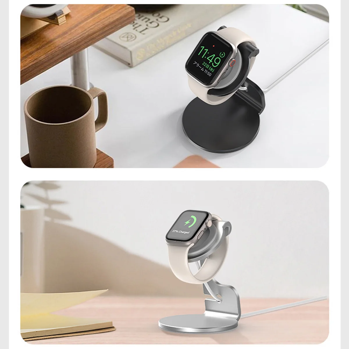 Aluminum Bracket Charger Dock Station Charging Holder for Apple Watch Stand Serie Ultra 1 2/10/9/SE/8/7/6/5/4/3/2/1 view 3