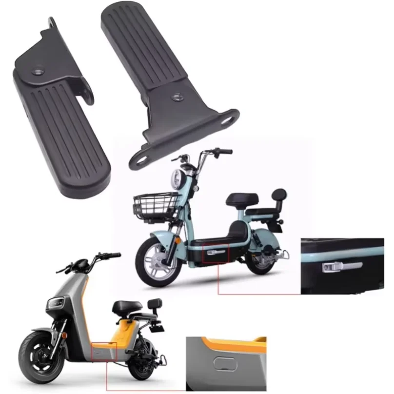 1 Pair Foldable Front Foot Pedals for Yadi Aima Harley U1 E-Bike Lightweight Aluminum Alloy Anti-Slip Cycling Pedals Accessories
