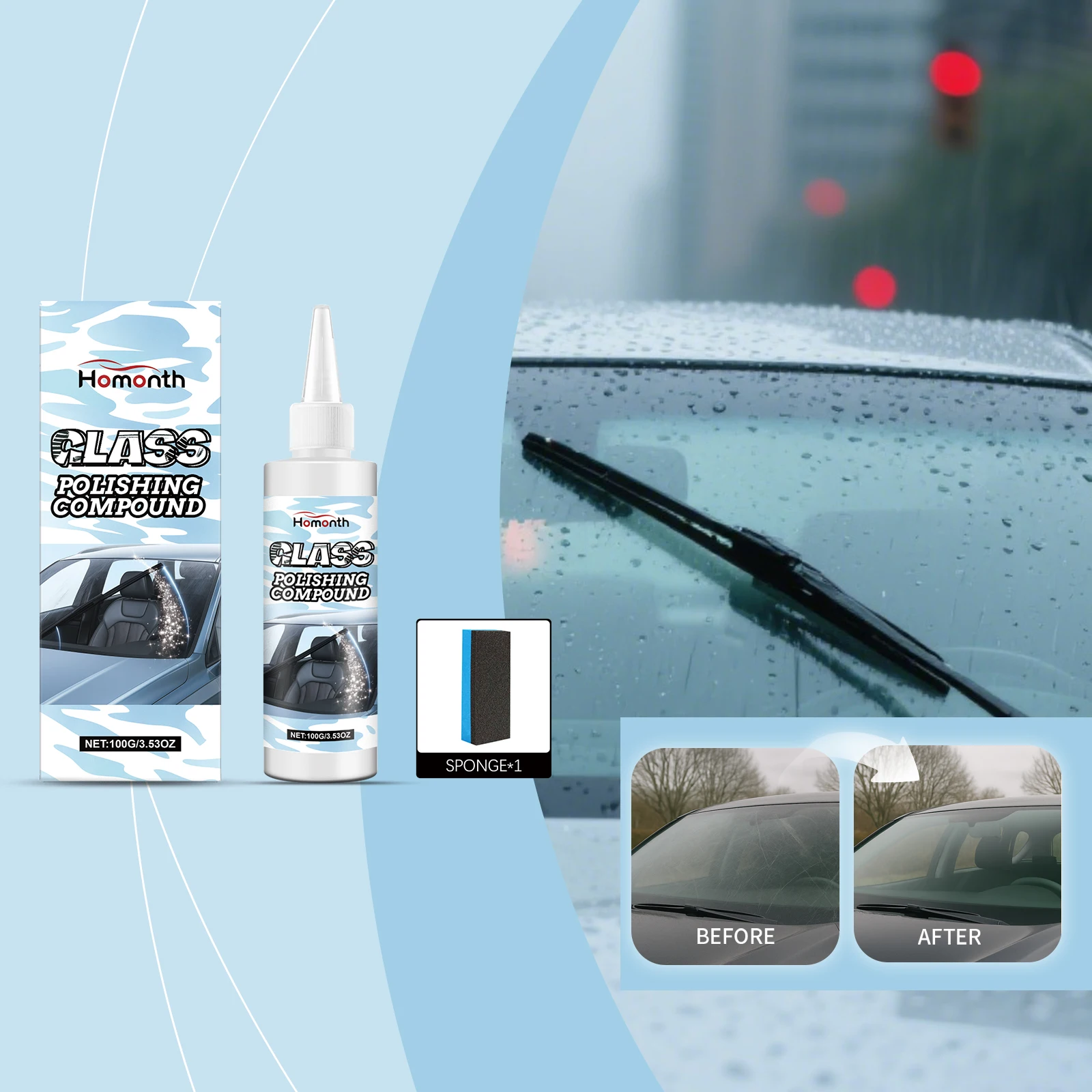 

Состав для полировки стекла, средство для удаления масляной пленки на лобовом стекле автомобиля, средство для глубокой очистки, паста для удаления пленки, крем для удаления прозрачных окон, автодетейлинг