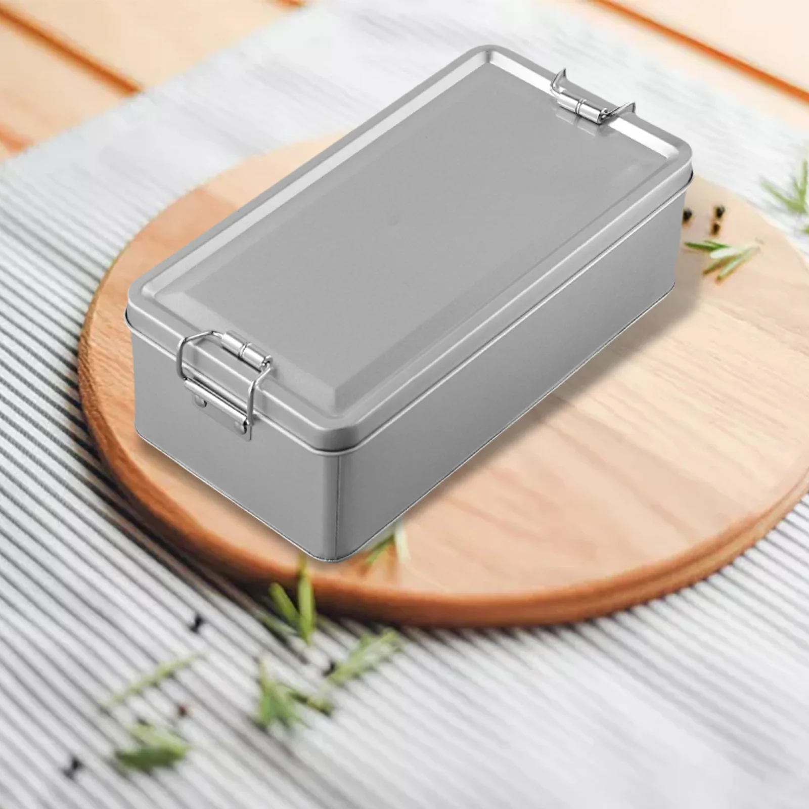Metal tin silver black flip top storage box tool box coin candy key business card storage box with lid food tin box storage jar