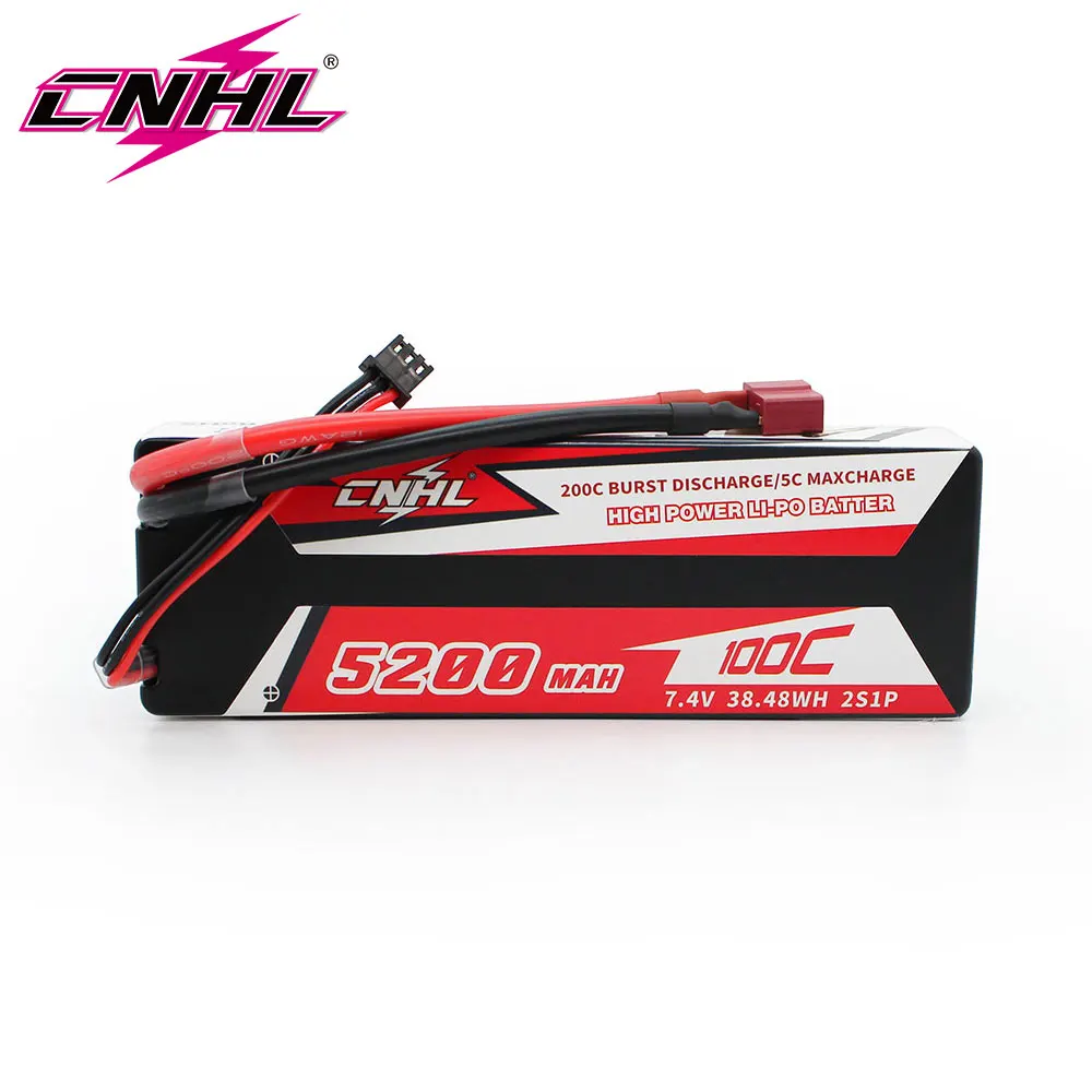 

CNHL Lipo Battery 2S 3S 4S 5200mAh 7.4V 11.1V 14.8V 100C Hard Case With T Plug For RC Car Boat Helicopter Truck Truggy Traxxas