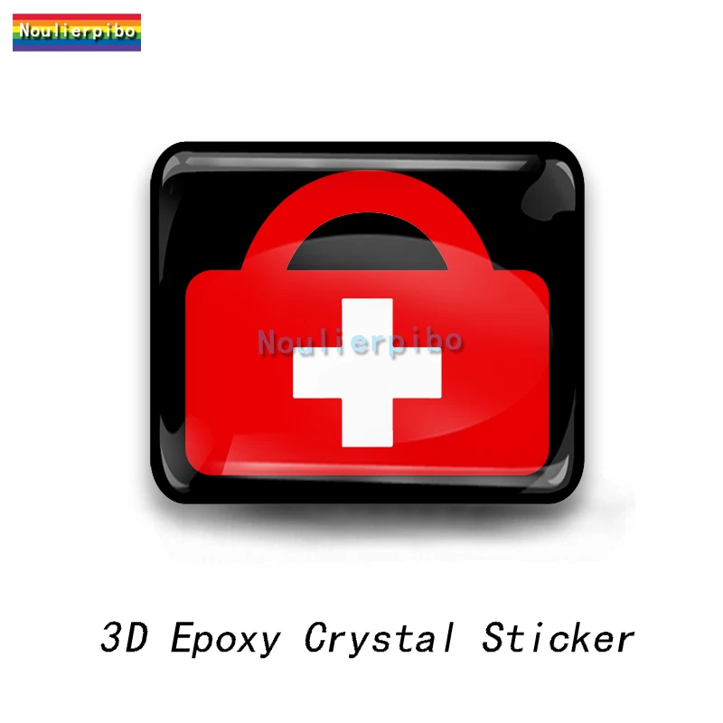 3D Car Sticker Stereo Epoxy Resin Red Cross Round Swiss Flag Car Dome Accessories PVC Laptop Vinyl Piano Guitar Phone Decal