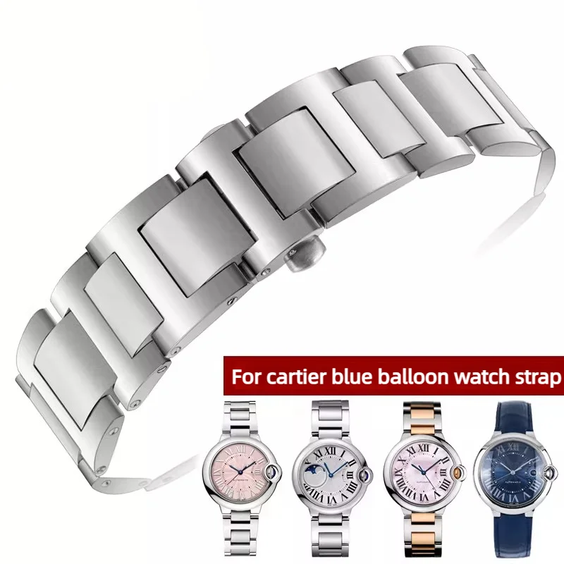 

Ремешок для часов Cartier Blue Balloon, женский и мужской, изогнутый, из нержавеющей стали, 14-8 мм, 16-8 мм, 18-11 мм, 20-12 мм, 22-14 мм, браслет