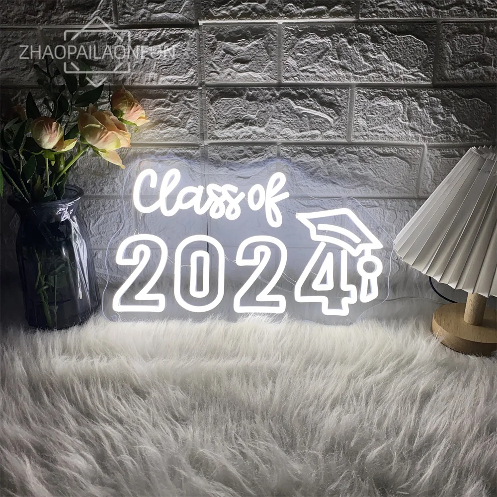 Graduation Led Neon Sign Wall Hanging Room Decor 2024 Congrats Ceremony LED Neon Lights USB Graduation Party Decoration Signs