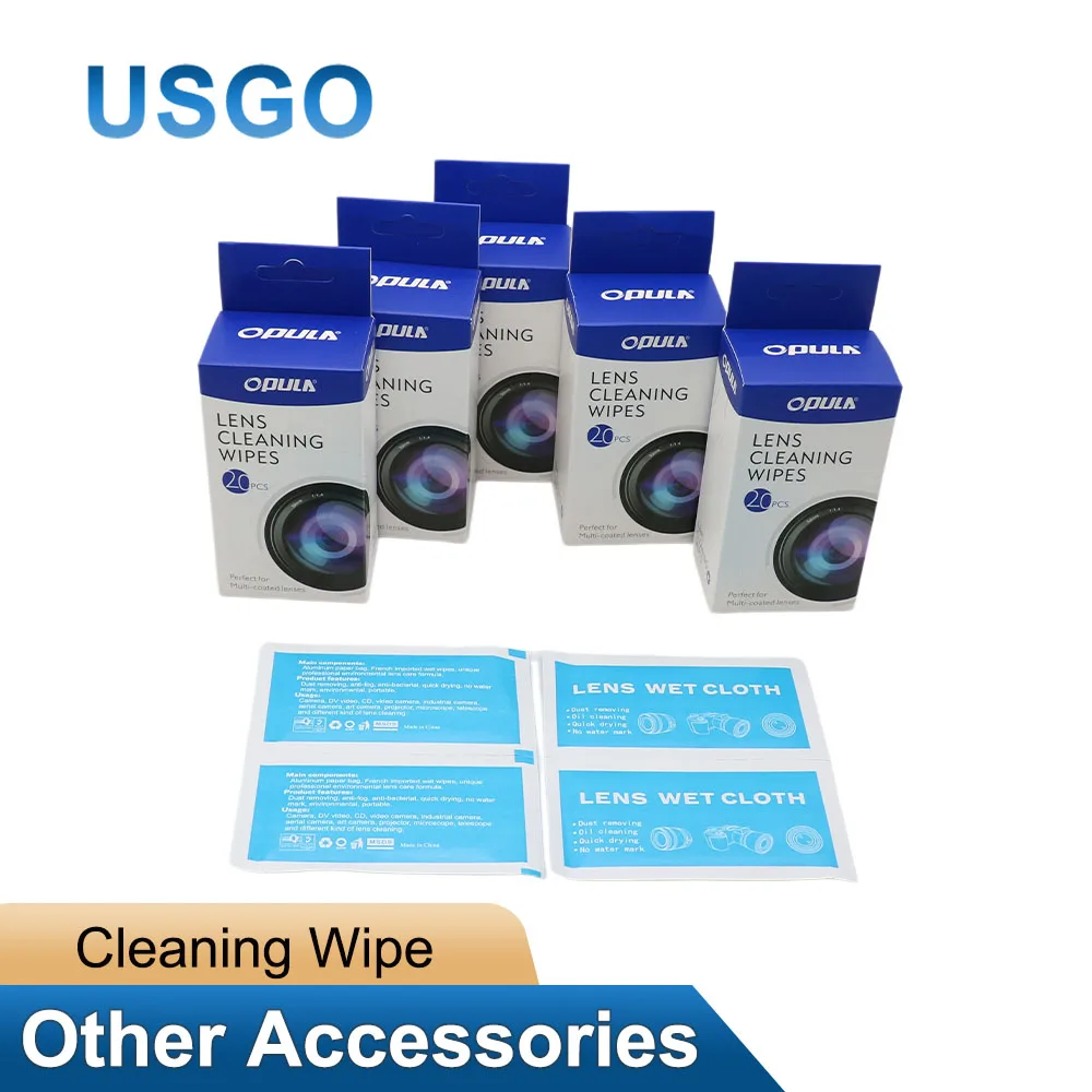 USGO 20Pcs Laser Lens Cleaning Wipes for CO2 10.6um Fiber 1064nm Laser Lenses Mirrors Multi-Coated Optics Clean Tissue