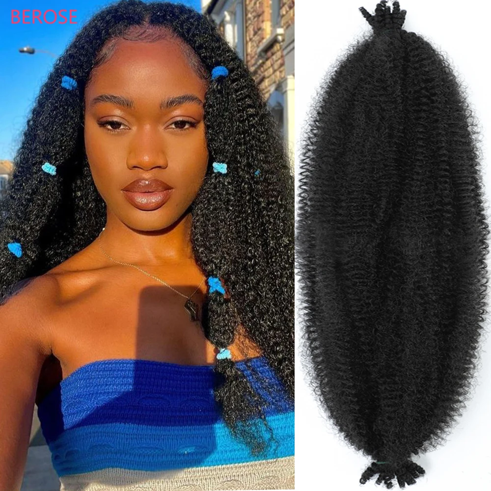 Vooruitgerekt Veerkrachtig Afro Twist Gehaakt Haar 18 24 inch Afro Kinky Twist Gehaakte Haarverlenging voor Faux Locs Marley Vlechten Haar