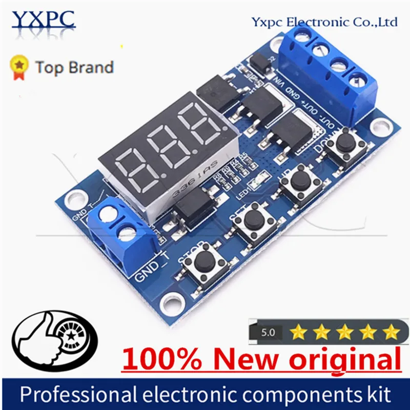 DC 12V 24V Dual MOS LED Digital Time Delay Relay Trigger Cycle Timer Delay Switch Circuit Board Timing Control Module DIY