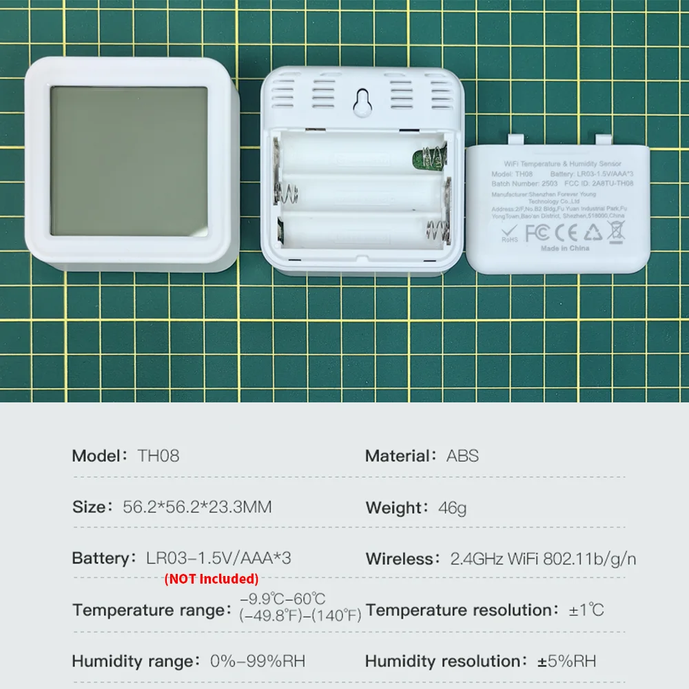 Tuya WiFi مستشعر درجة الحرارة مستشعر الرطوبة الخلفية مقياس الرطوبة ميزان الحرارة RightSitu TH08 العمل مع Yandex Alexa #6
