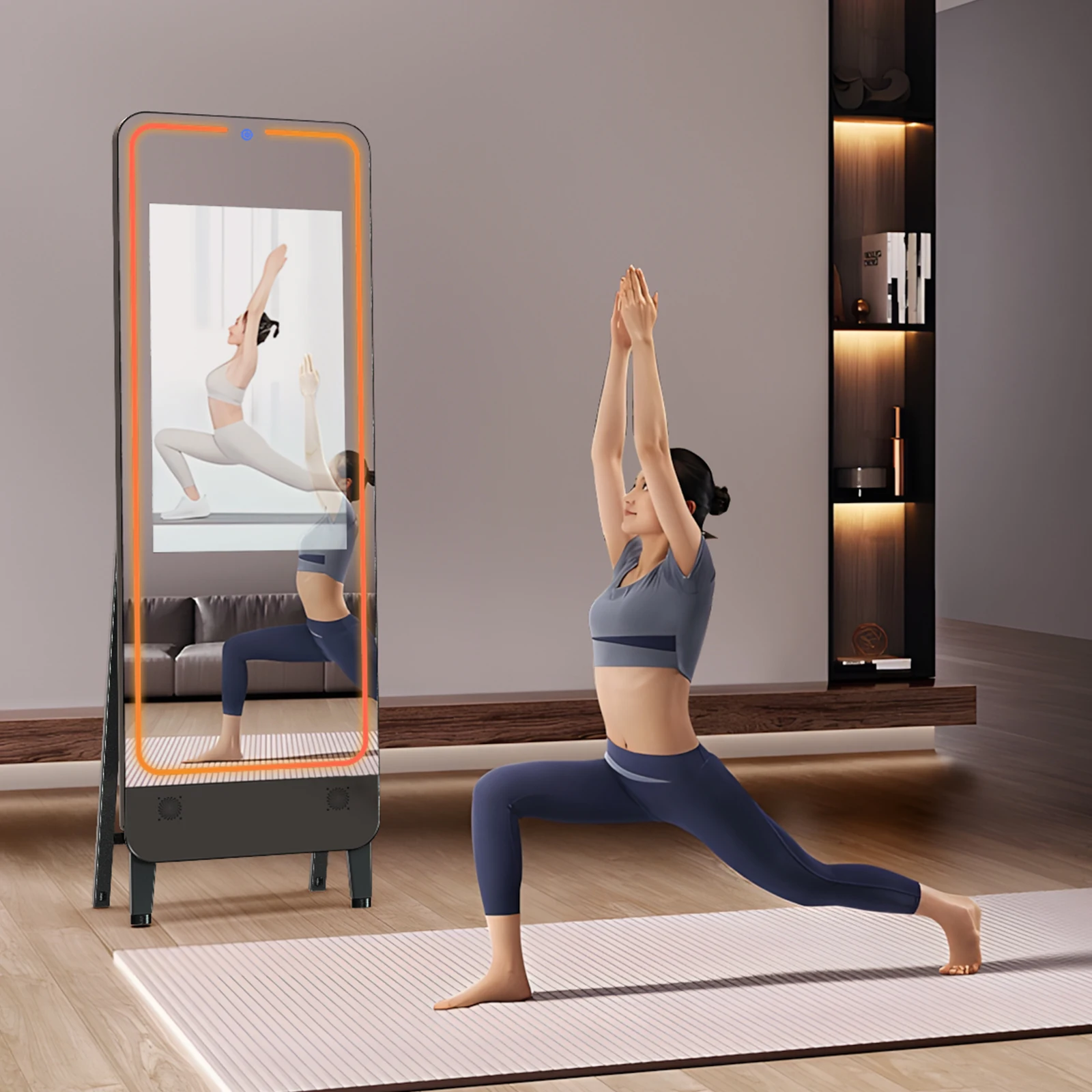 

MWE Многофункциональное 32-дюймовое волшебное зеркало для фитнеса, настенное умное интерактивное домашнее тренажерное зал, фитнес-спортивное зеркало, ЖК-экран, цифровые вывески