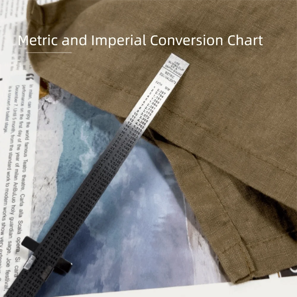 Detachable Clip Stainless Steel Ruler Engraved Scale Accurate Scale Measuring Gauge Stainless Steel Metric and Imperial