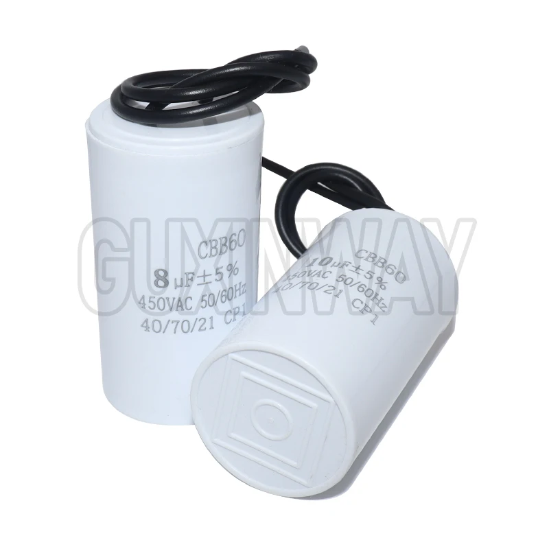 1pcs 450VAC CBB60 Motor Run Capacitors Starting Capacitor 5% for Washing Machine 450V 3UF 4UF 5UF 6UF 8UF 10UF 12UF 15UF 18UF
