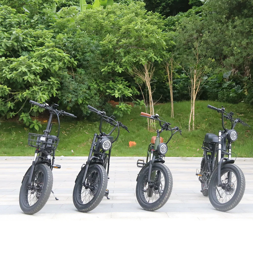 Eu Stock 20 Inch Fat Tire Electric Moped Bike 48v 25km/h 500W Rear Wheel Brushless Motor Electric Bicycle Outdoor E Bike