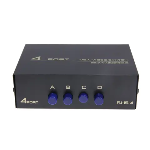 4 Port VGA Splitter Box 1 in 4 Out 4 PC To 1 Monitor VGA Vedio Splitter 130MHz Bandwidth Switcher Box VGA Switchs for Monitor PC