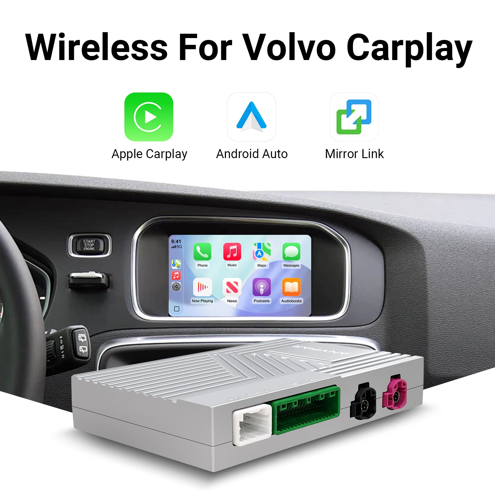 OEM Screen Upgrade Decoder Box CarPlay Android Auto Retrofit Kit for Volvo V40 V60 S60 XC60 S80 2015-2018 with 7 inch Screen