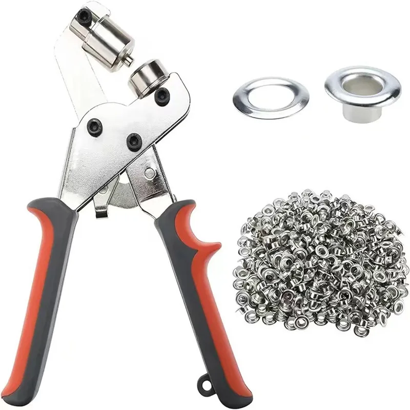 

100-500 Sets of 6mm Inner Diameter Manganese Steel Air Hole Hand Pressure Pliers Tarpaulin Pliers Metal Chicken Eye Buckle