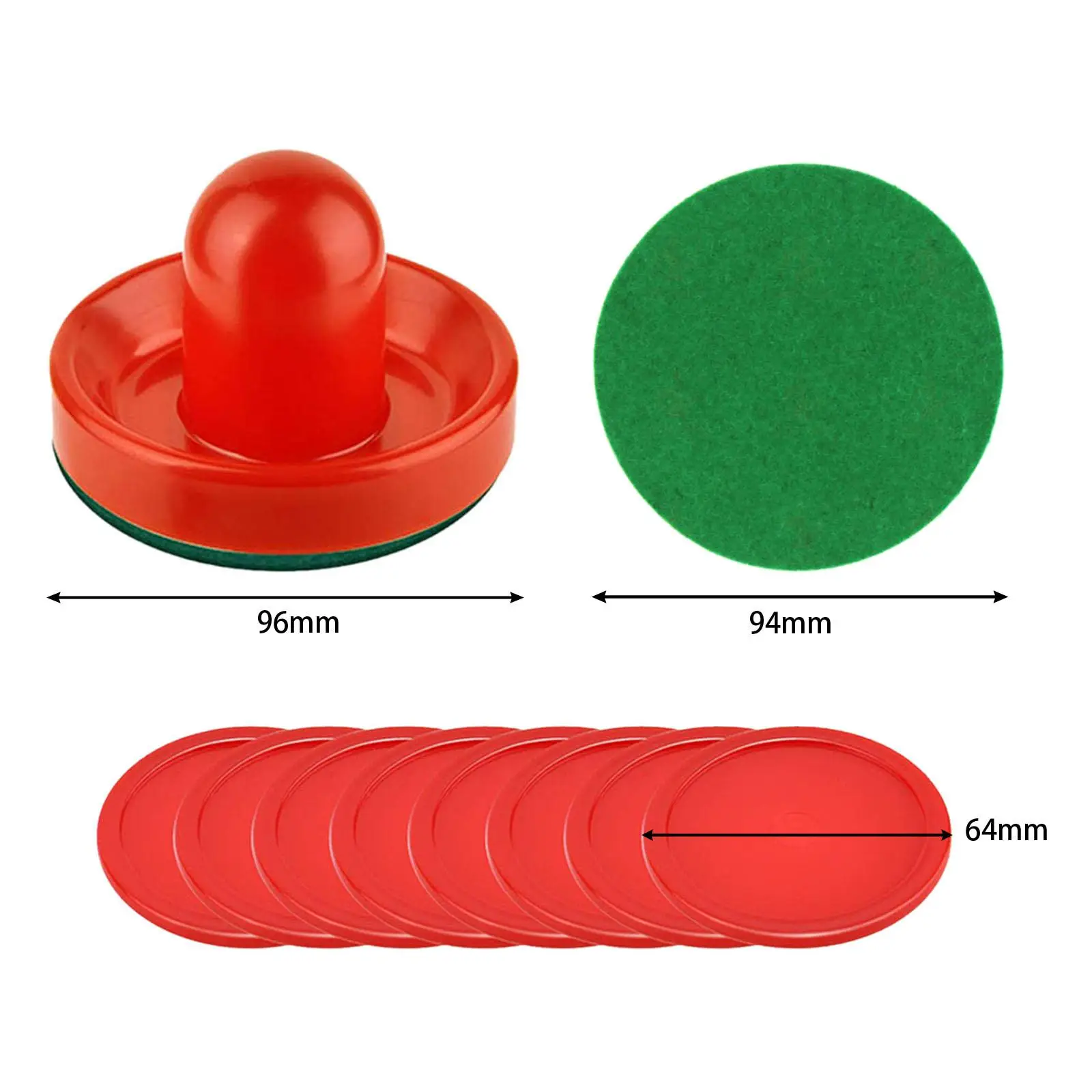 Complete Set of Air Hockey Pushers Strikers and Pucks with Thick Felt Bottom for Children’s Table Hockey