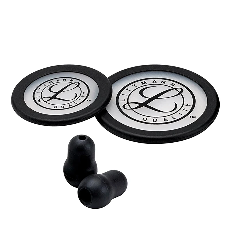 Medical Stethoscope Spare Parts Replacement Accessories Earplug Eartip Diaphragm Rim Assembly Kit Black for Littmann Classic III