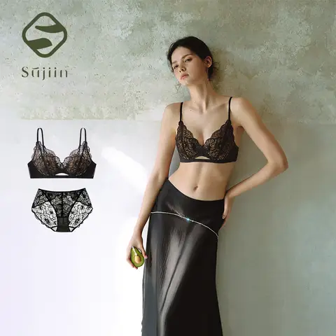 SUJIIN 여름 섹시한 브래지어와 팬티 세트 여성용 무선 레이스 컴포트 세트 브래지어 뜨거운 여성의 작은 가슴 란제리 Femme MX325 Best5 SUJIIN 여름 섹시한 브래지어와 팬티 세트 여성용 무선 레이스 컴포트 세트 브래지어 뜨거운 여성의 작은 가슴 란제리 Femme MX325 Best5