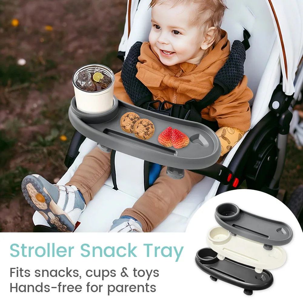 1PC Universal Baby Snack Tray, Infant Stroller Snack Tray with Cup Holder, Stroller Tray Attachment and Stroller Accessories