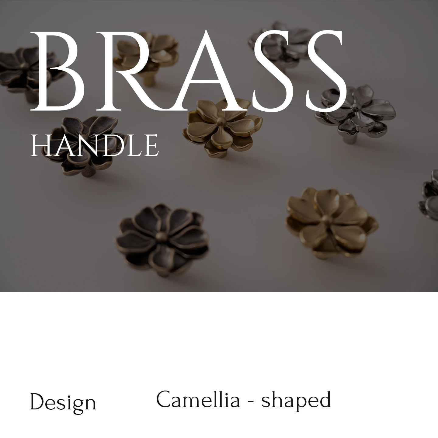 camellia brass cabinet knobs product detail 1