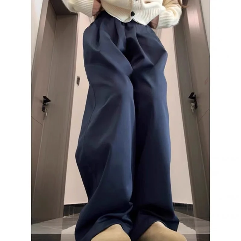 

Широкие брюки в американском стиле с высокой талией, женские летние тонкие повседневные брюки прямого кроя, свободные брюки прямого кроя