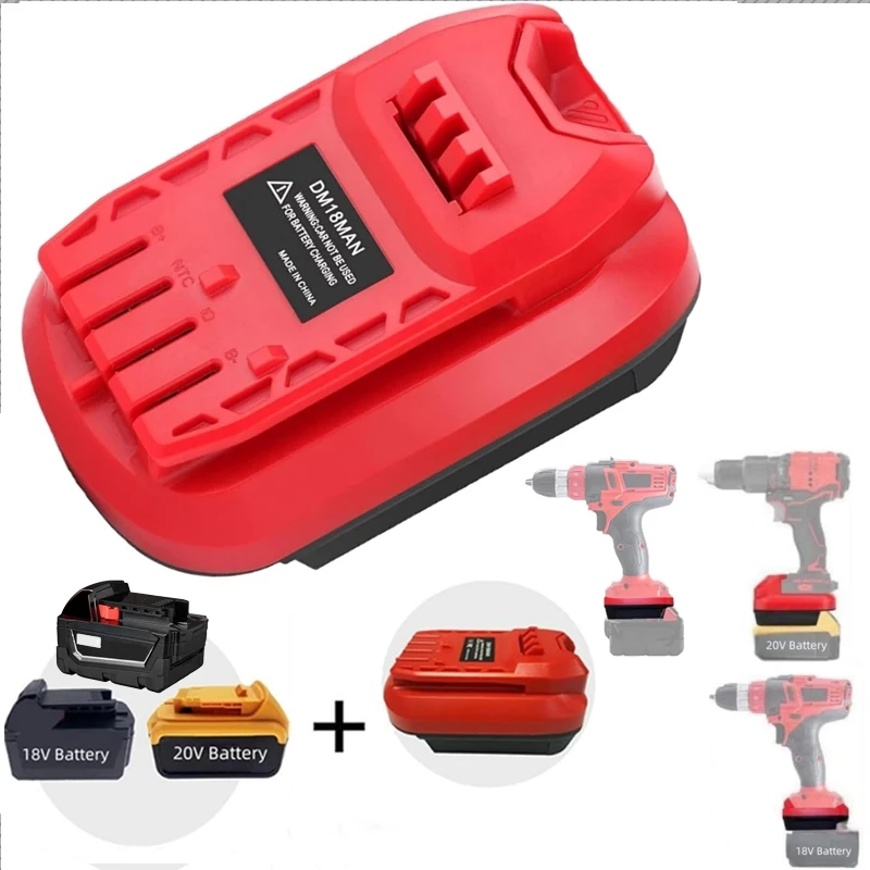 

Адаптер аккумулятора MT18MAN DM18MAN для литий-ионного аккумулятора Makita/Dewalt/Milwaukee 18 В для инструмента Craftsman 20 В, адаптер для преобразования