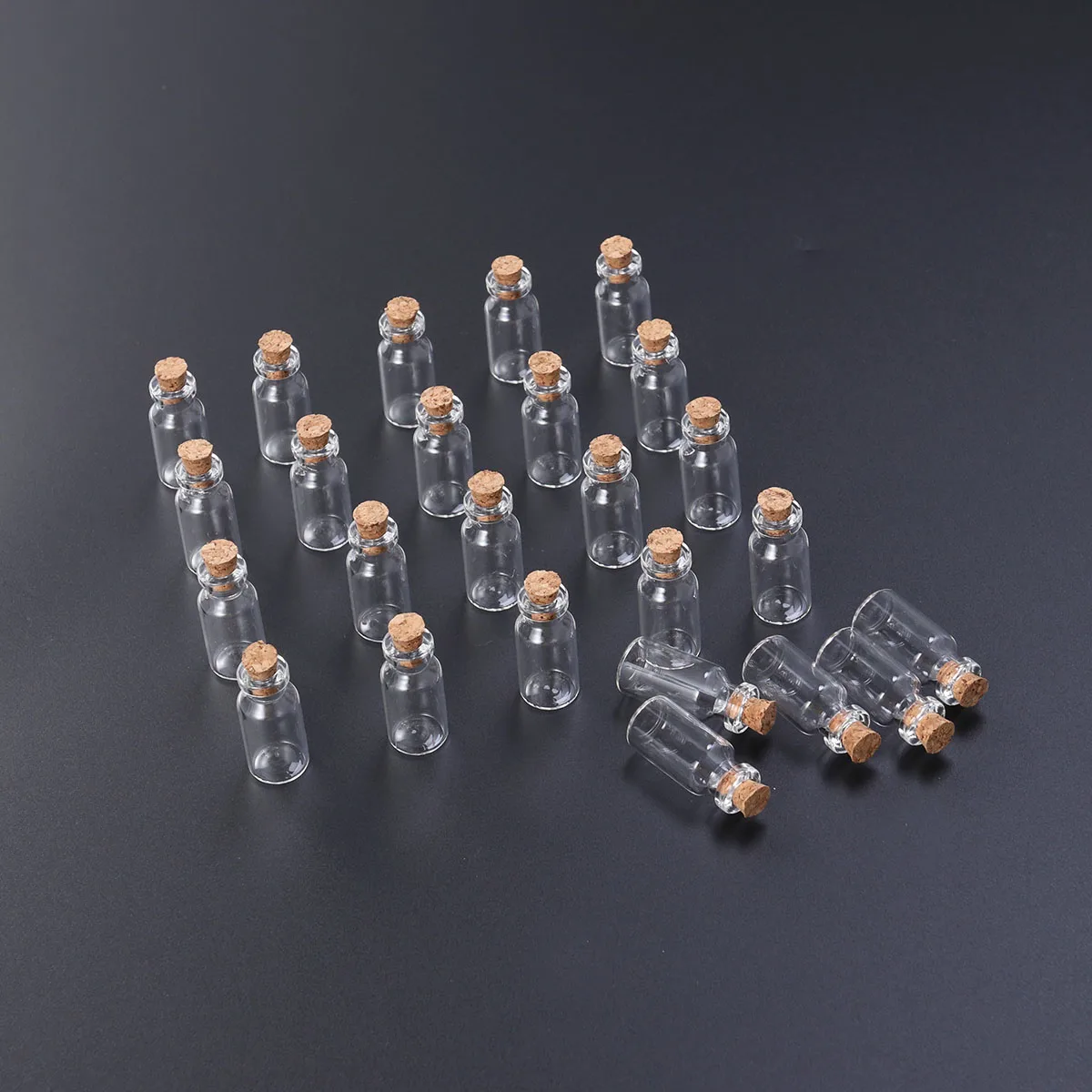 

25 PCS Cork Test Tube Bottles Glass Tubes Candy Storage Bayonet with Lids Bamboo Caps