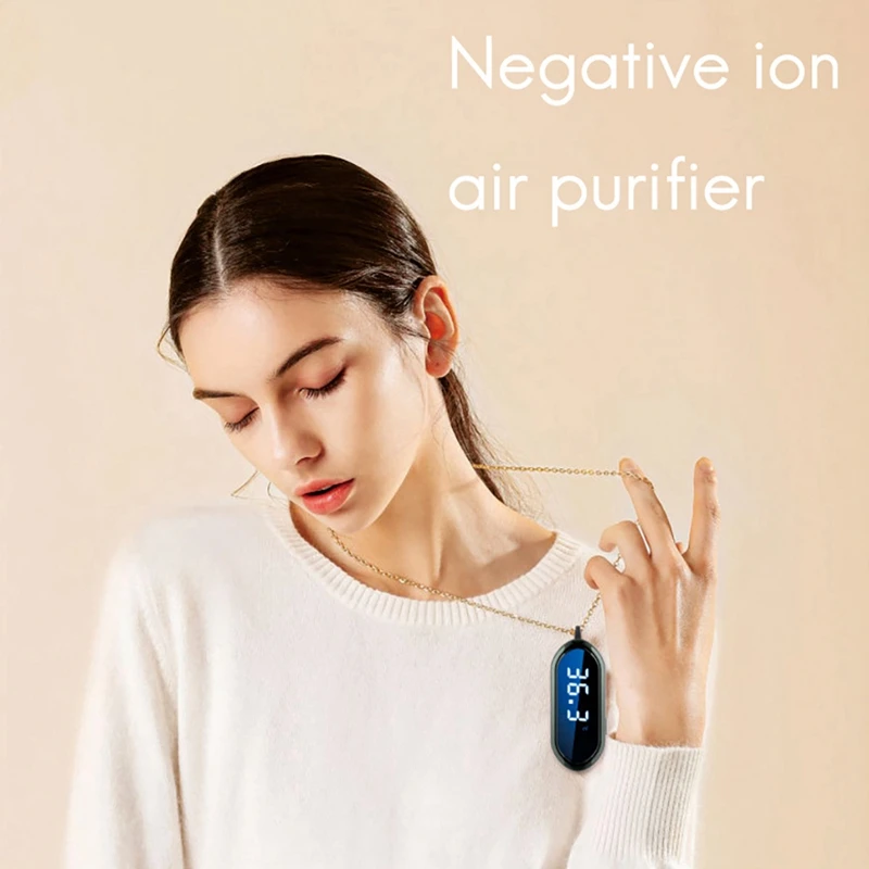 Air Purifier Mini Portable Temperature And Humidity Test Shows 10 Million Negative Ion Hanging Neck Air Purifier Retail