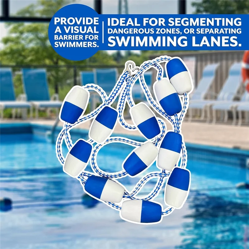 【Limited Time Offer】16Ft Pool Rope Floats To Divide Pool - Pool Safety Rope With Floats - Pool Divider Rope For Shallow Deep End
