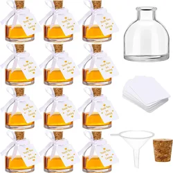 1.7 oz, 12 Pcs Mini Glass Liquor Bottles Set, Small Glass Wine Bottles, Wine Juice, Alcohol, Wedding Party Favors,