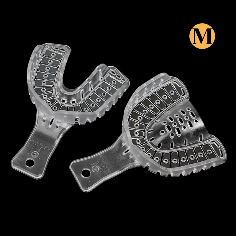 3 Pairs Dental Implant Tray Plastic Teeth Holder Full Mouth Partial Mold Tray Disposable Impression Trays S/M/L Dentist Tools