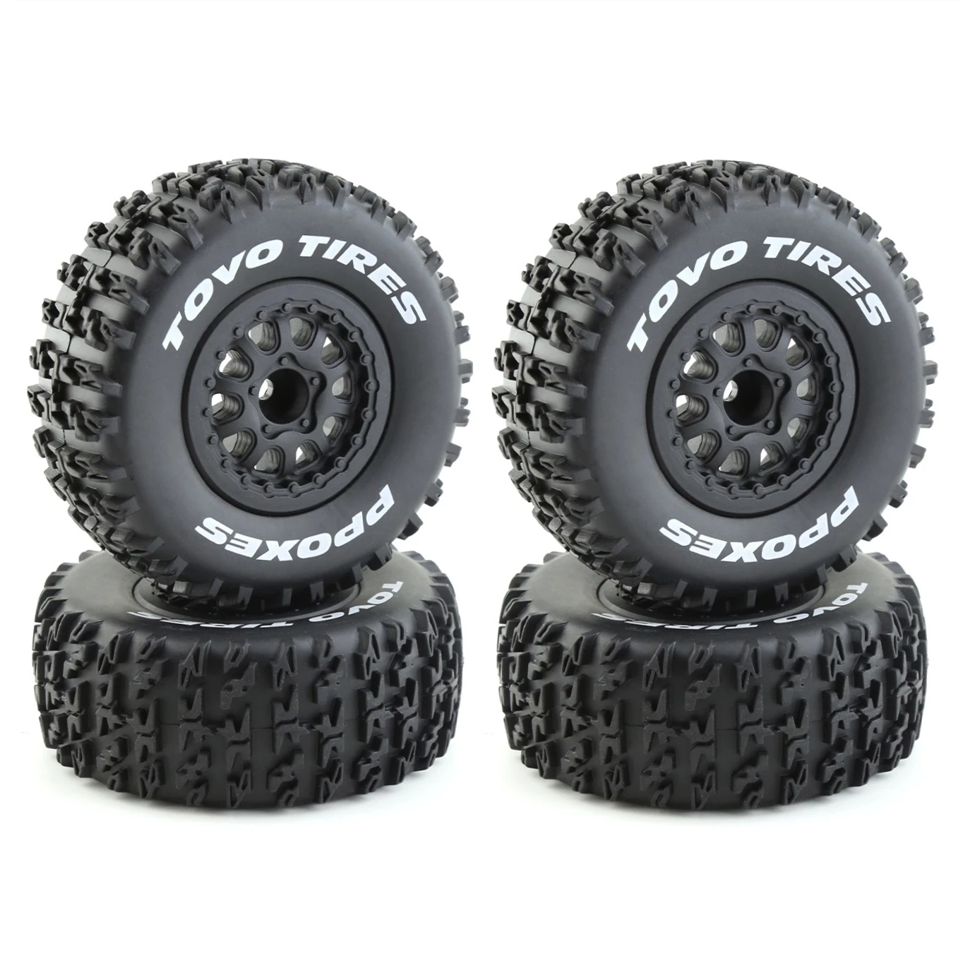 4pcs 112mm 1/10 Short Course Truck Tires Tyre 12mm Wheel Hex For Traxxas Slash Arrma Senton HuanQi 727 Vkar 10sc Hpi Rc Car