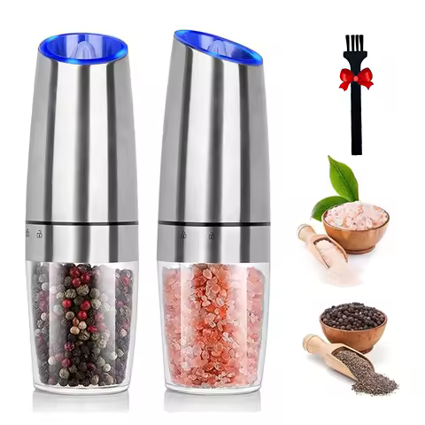 Electric Pepper Mill Stainless Steel Coarseness Adjustable Easy Operation Salt Mill for Seasonings Kitchen Steak Tool Sets
