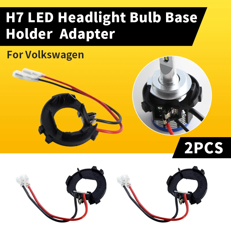 2Pcs H7 LED Scheinwerfer Birne Adapter Auto Licht Halter Sockel Basis Für Golf Jetta MK7 MK6 Scirocco Touran Sharan Mercedes-benz