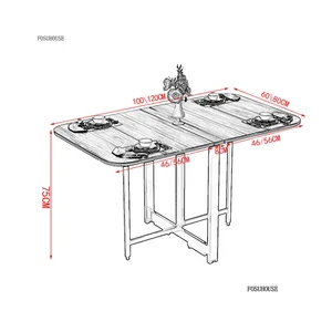 Mesas de jantar dobráveis de madeira de luxo para pequenas mesas ultra-finas domésticas multi-funcional cozinha mesas dobráveis que economizam espaço 10 principais vendas mini mesa de cha - №6