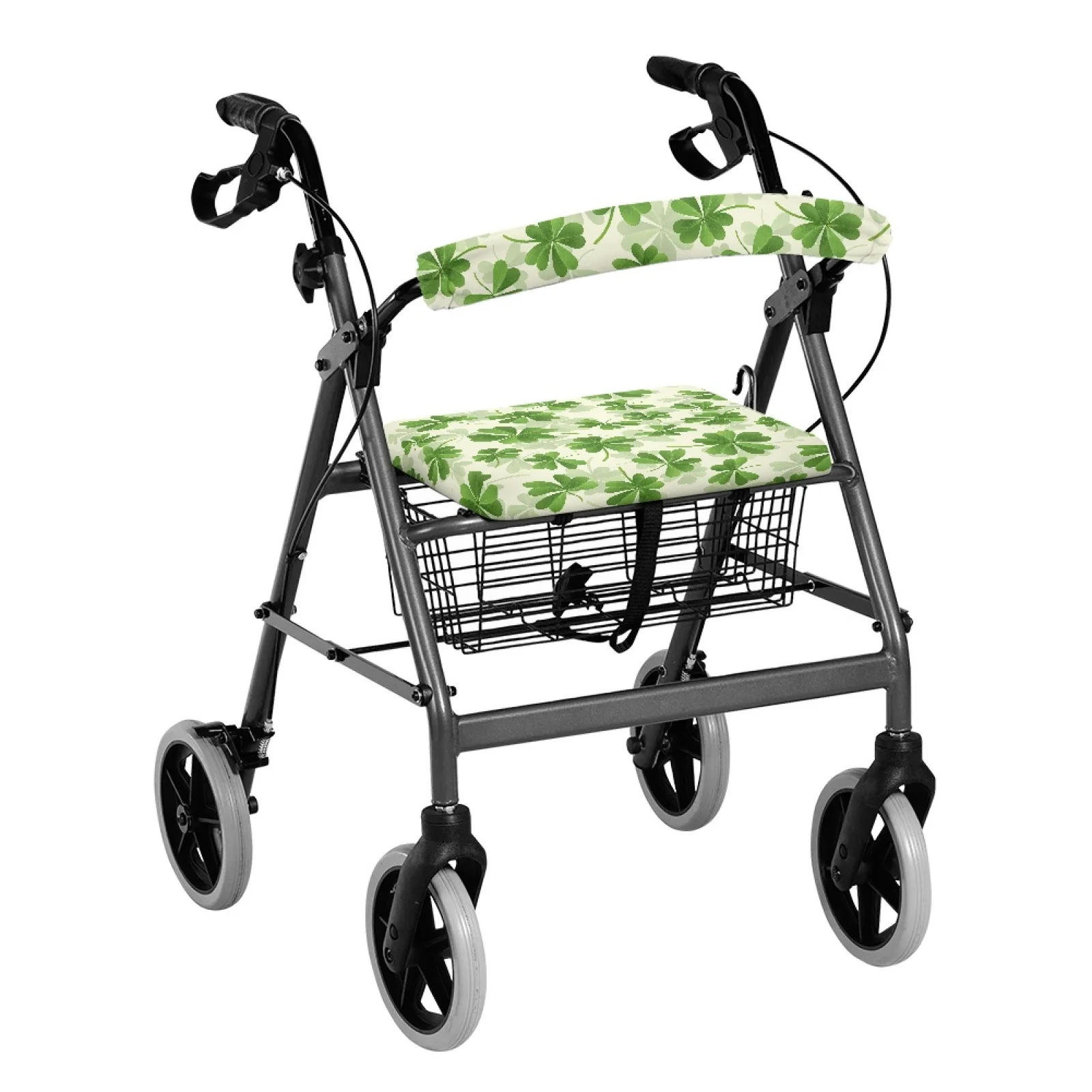 Coloranimal Clover Pack of 2 Rollator Seat Backrest Covers Polyester Rollator Seat Cover Set for Seniors