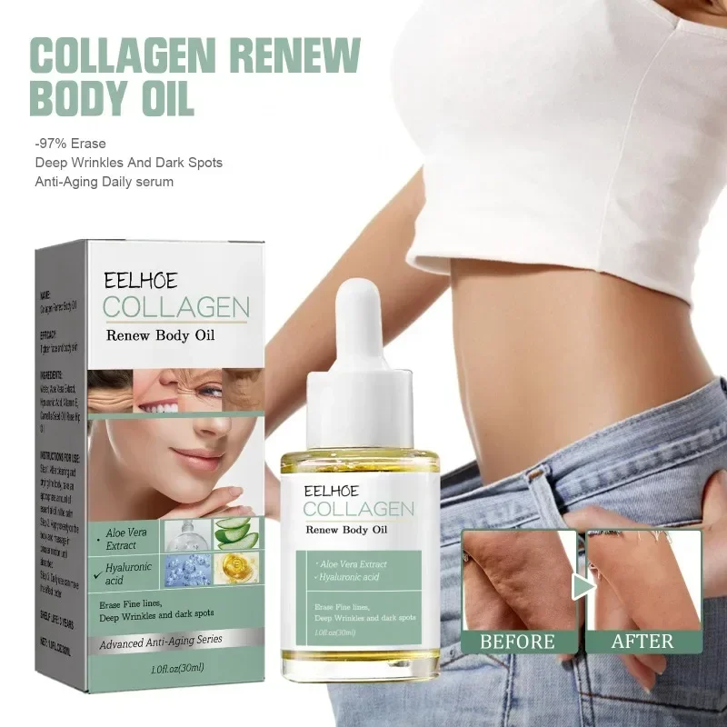 Collagen Body Slimming Essential Oil Anti Cellulite Big Belly Thigh Slim Products Firming Tummy Fat Burner Lose Weight Serum Oil