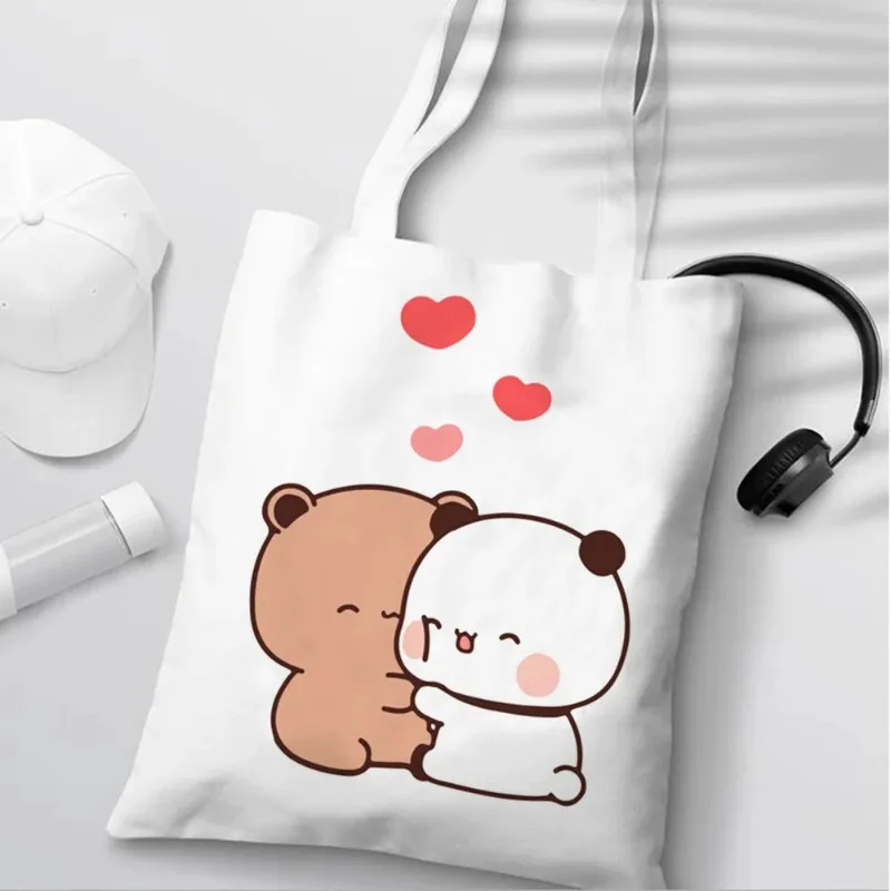 Bubu Dudu Anime Tote Bag składana torba na zakupy typu Tote estetyczna moda płócienna torba na zakupy wielokrotnego użytku damska