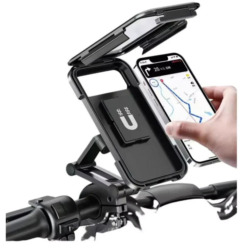 1 Stück Motorrad-Handyhalterung, Universal 360 °   Schwenkbare Halterung für Fahrrad & Roller, Verstellbare Vollumfassende Halterung